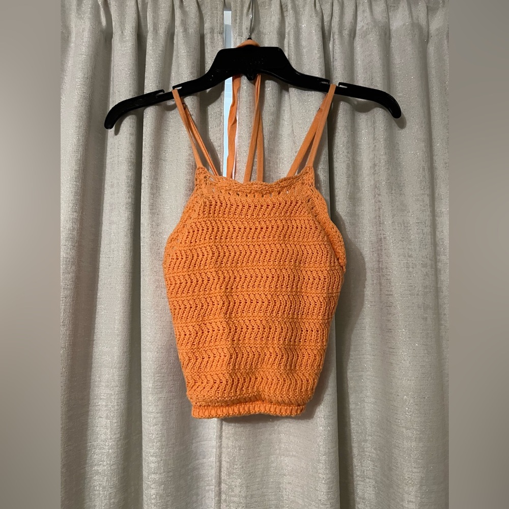 Orange Knit Tank Top